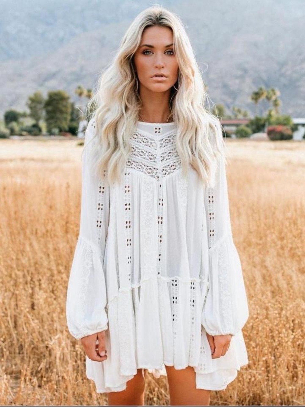 Free People Kiss Kiss Tunic White Size Small